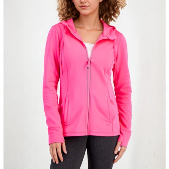 NWT Ideology Girl's Full Zip Jacket  With Matching Headband Molten Pink Small - Picture 1 of 10